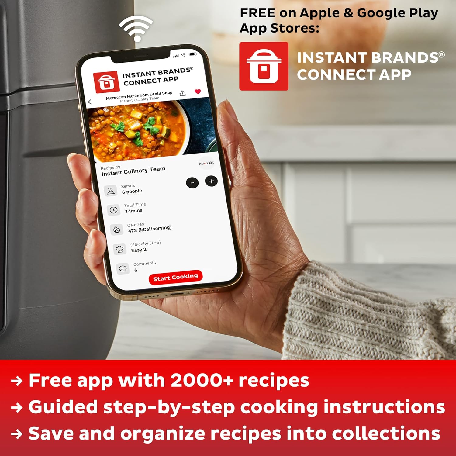 Instant Omni 19QT/18L Toaster Oven Air Fryer, 7-in-1 Functions, Fits 12" Pizza, Crisps, Broils, Bakes, Roasts, Toasts, Warms, Convection, 100+ In-App Recipes, from the Makers of Instant Pot, Black