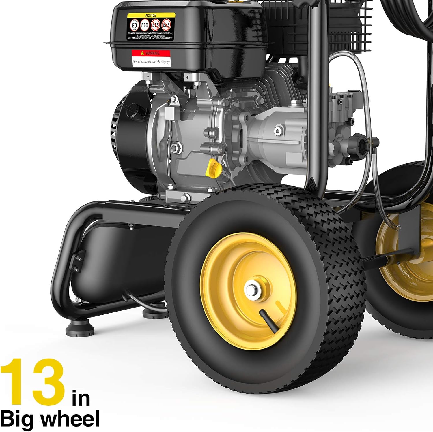 BLUBERY 3500PSI Gas Pressure Washer, 2.6GPM 212CC Power Washer, 50FT Hose&Soap Container, 5 Adjustable Nozzles, Cleaning for Driveway/Concrete/Vinyl Fencing, CARB&EPA CERT…