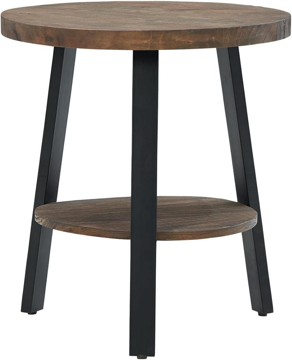 Signature Design by Ashley Chanzen Casual Round End Table, Brown/Black