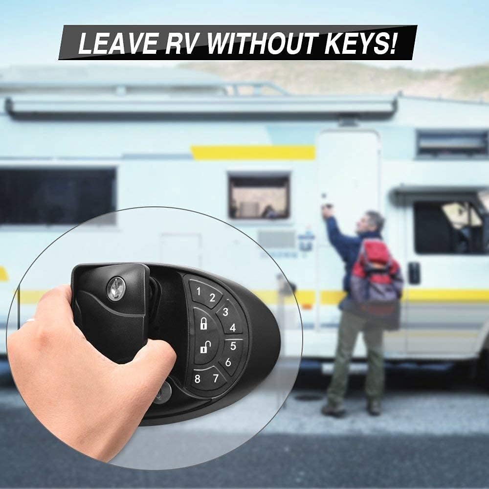 RV Keyless Entry Door Lock RV Door Lock Latch Camper Keyless Entry Door Lock RV Keypad Lock Camper Door Lock Handle Knob Deadbolt Camper RV Trailer