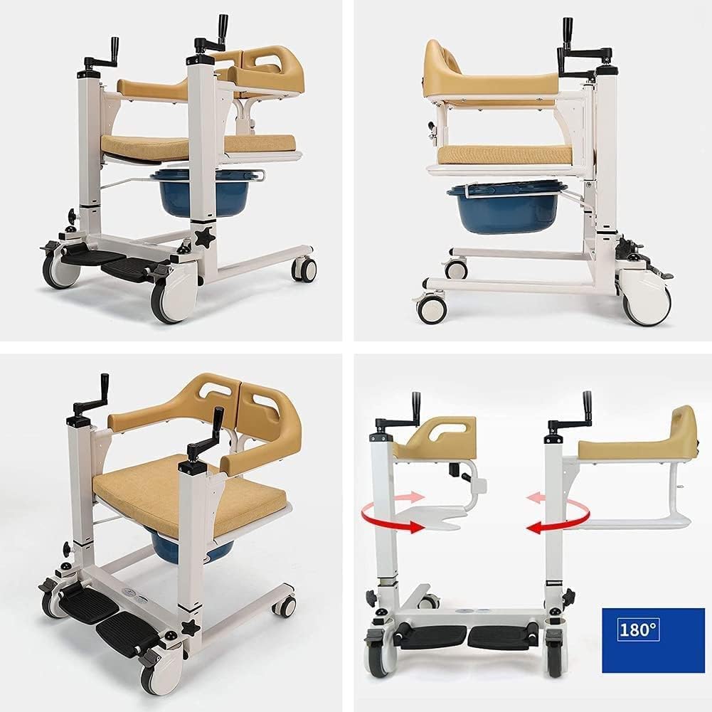 Commode Toilet Chair,Shower Wheelchair Bath Toilet,Shower and Commode Transport Chair with Wheels and Padded Seat for Handicap, Elderly, Injured and Disabled, 250 Lb Weight Capacity