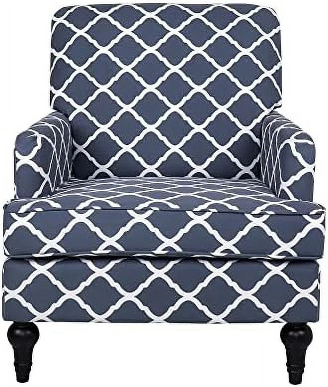 HOOMZNB Accent Chair  Mid-Century Modern Armchair Upholstered Corner Single Sofa Chair  Wingback Comfy Reading Chair with Nailhead Trim for Home Living Room Bedroom (Yellow Flower)