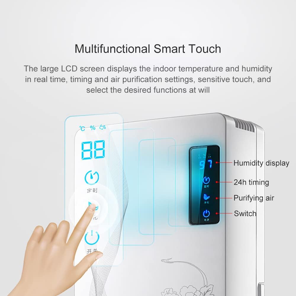Dehumidifier for Home 74oz/2200ml Small Dehumidifiers for 323 Sq Ft, Quiet Dehumidifiers with Continuous Drain, Dry Clothes Mode, 24HR Timer, Intelligent Humidity Control