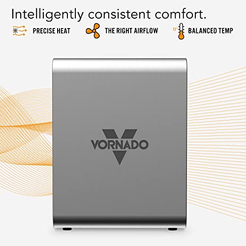 Vornado Whole Room Metal Space Heater, Digital Thermostat, Remote Control, 1500 Watts, Stainless Steel