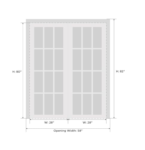 Interior Solid French Double Doors 48 x 84 inches/Mela 7001 Painted Creamy/Wood Interior Solid Panel Frame/Closet Bedroom Modern Doors