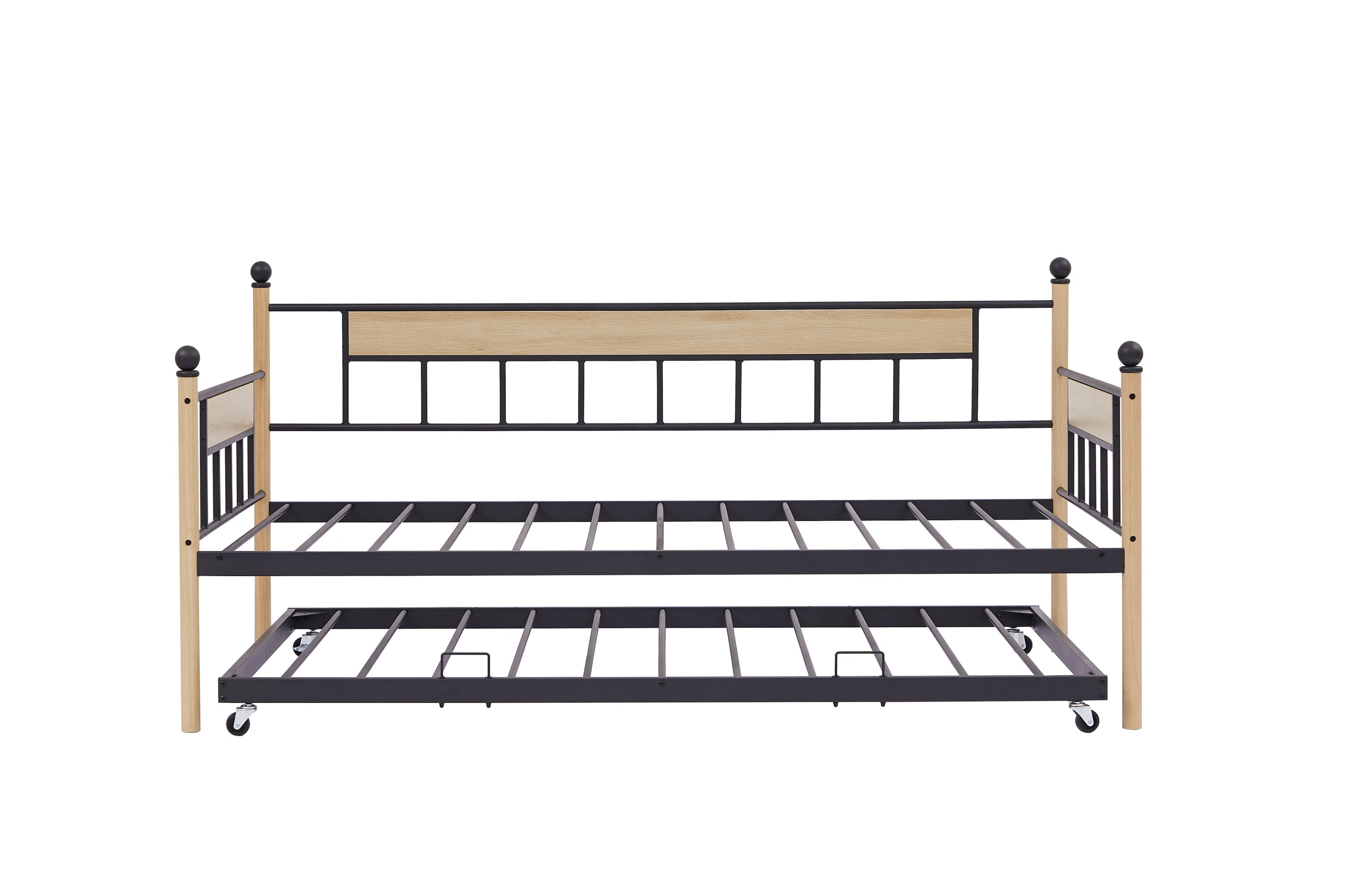 Baja Twin Size  Metal Frame Daybed with Trundle - Black