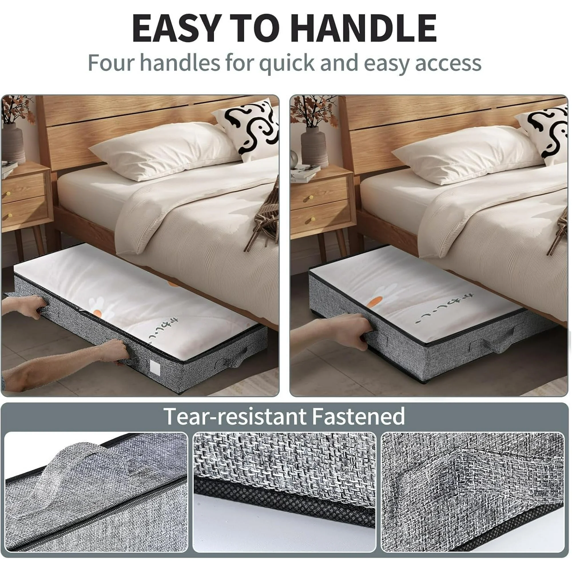5Pack under bed storage Transparent plastic visual window containers Below bins 4.5 Inches Low Profile Under Organizer Clothes bag with Sturdy Sidewalls and Bottom