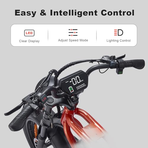 Electric Bike for Adults, 1500W Motor, 48V 18Ah Removable Battery, 20" Fat Tire Ebike, 7-Speed Transmission, Up to 32MPH and 68+ Miles Range, All-Terrain E-Bike (G52)