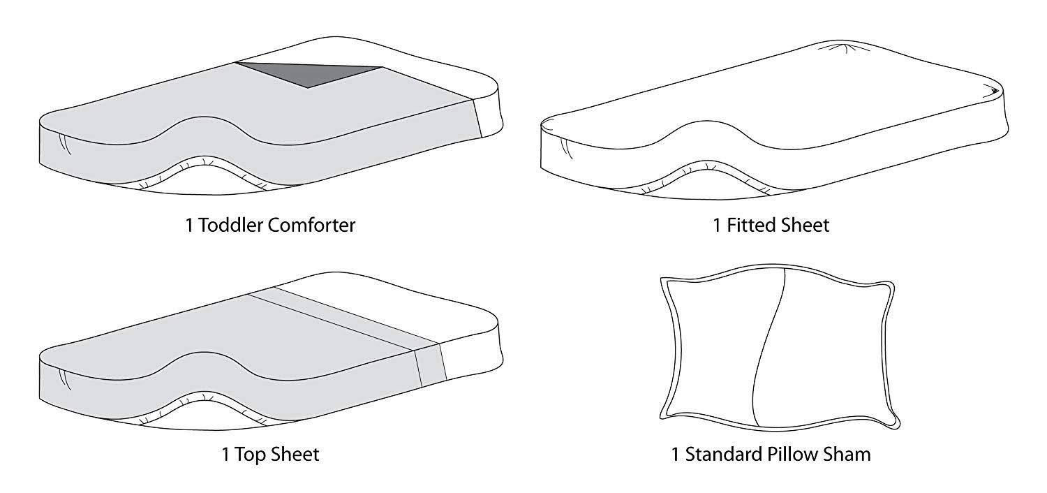American Baby Company Heavenly Soft Minky Dot Chenille Toddler Bedding Set Gray 4 Piece
