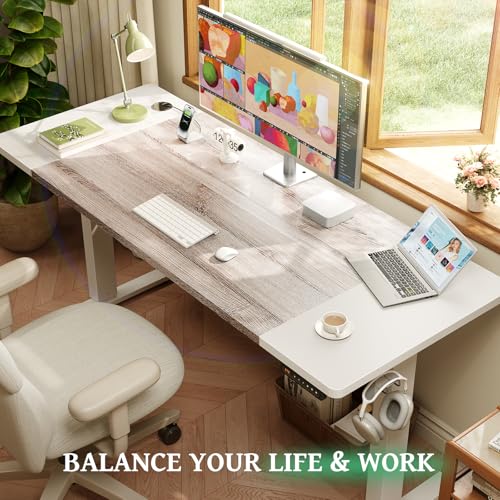 SIAGO Electric Standing Desk Adjustable - 48 x 24 Inch Sit Stand up Desk with Cable Management - 3 Memory Preset Adjustable Height Table