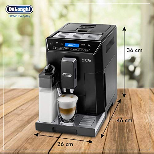 De'Longhi Eletta, Fully Automatic Bean to Cup Coffee Machine, Cappuccino and Espresso Maker, ECAM 44.660.B, 2 liters, Black