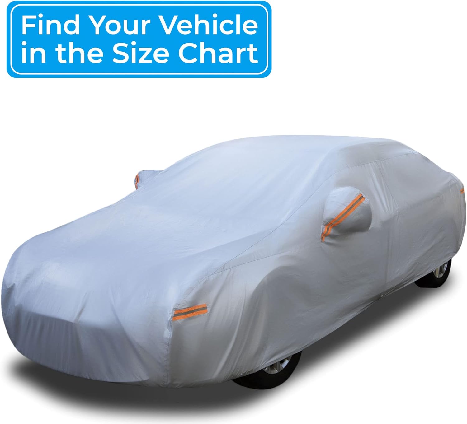 EzyShade 10-Layer Waterproof Car Cover. See Vehicle Size-Chart for Accurate Fit. All Weather Full Exterior Outdoor Covers for SUV MPV Jeep. Sun UV Rain Snow Wind Protection. Size S3 (See Size Chart)