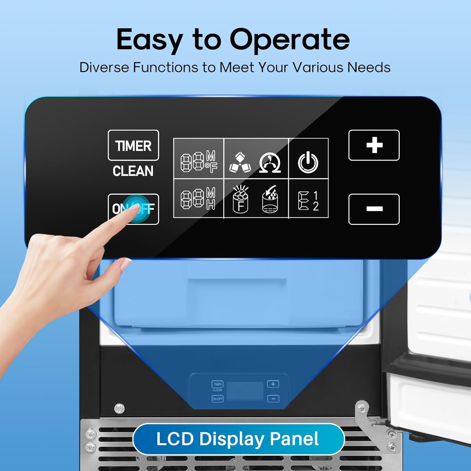 ICEPURE Commercial Ice Maker, Built in/Under Counter Ice Maker Machine with Drain Pump, 80 Lbs/24H, Auto-Cleaning, 24H Timer, 26Lbs Storage, Stainless Steel, Perfect for Commercial & Home