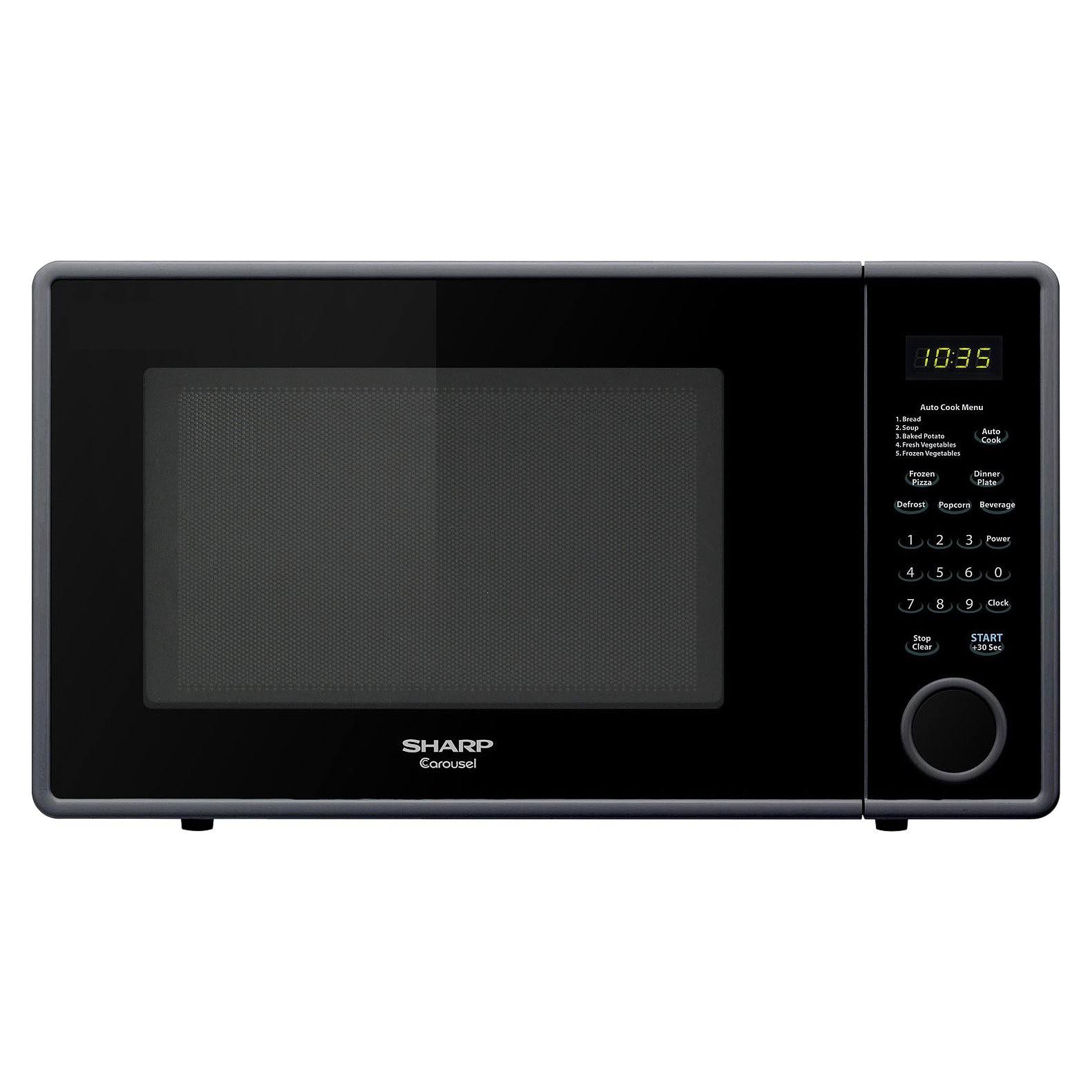 Sharp - 1.1 Cu. ft. Mid-Size Microwave - Black