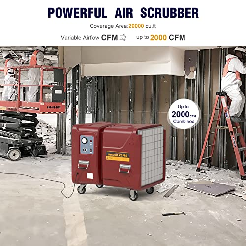 Abestorm 2000 CFM Air Scrubber 3 Filtration Negative Air Machine HEPA Air Scrubbers Heavy Duty Air Cleaner for Commercial, Industrial, Damage Restoration