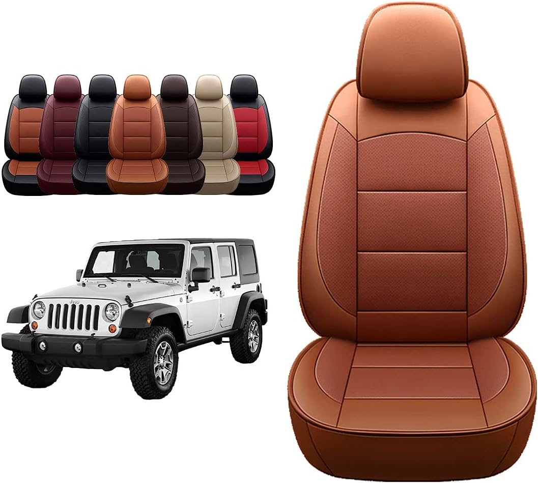 OASIS AUTO 1997-2006 Wrangler TJ Custom Leather Seat Covers Compatible with 1997 1998 1999 2000 2001 2002 Wrangler (1997-2002 Wrangler, Black)