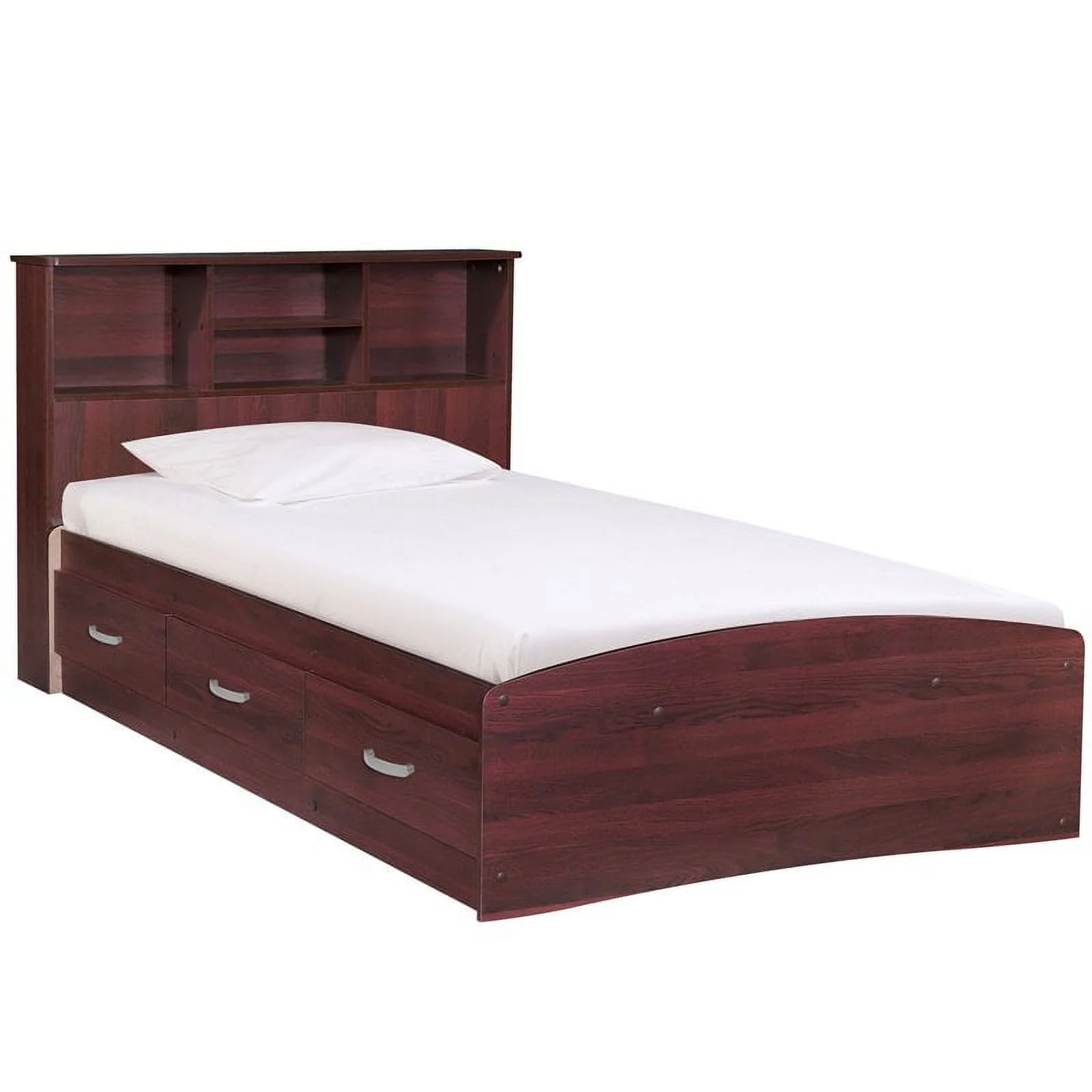 Home Square 3-Piece Set with Twin Bed 4-Drawer Dresser with Lock and Nightstand