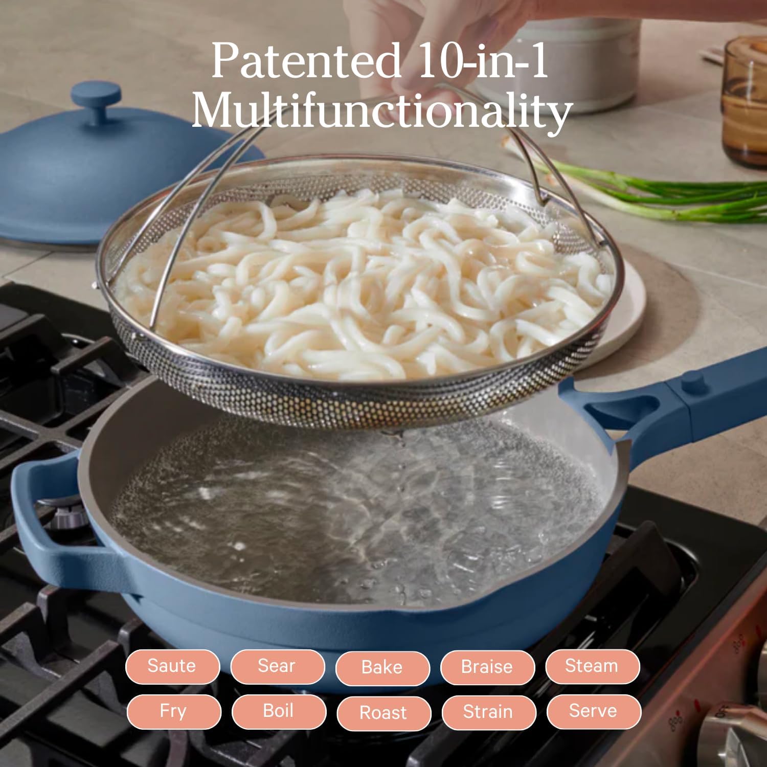 Our Place Home Cook Duo - Always Pan 2.0 & Perfect Pot Bundle | Multi-Functional Cookware Set Replaces 18 Pieces | Blue Salt