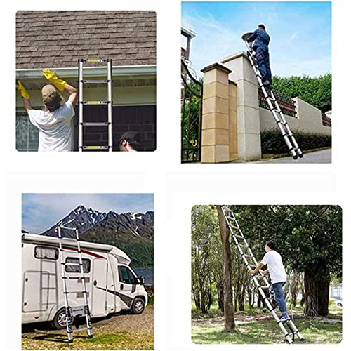 LABLT Aluminum Extendable Ladder Collapsible Ladder Folding Telescoping Ladder, Multi-Use, 330 lbs Capacity, 10.5FT/12.5FT/14.5FT