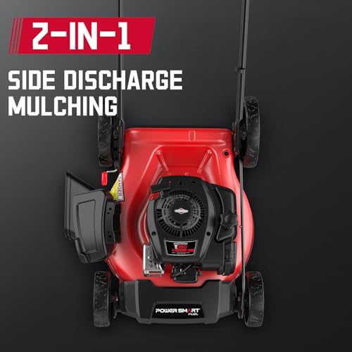 PowerSmart Gas Lawn Mower, 21-Inch 144cc 4-Stroke Engine 2-in-1 Walk-Behind Push Lawn Mower with 10-Inch Rear Wheels