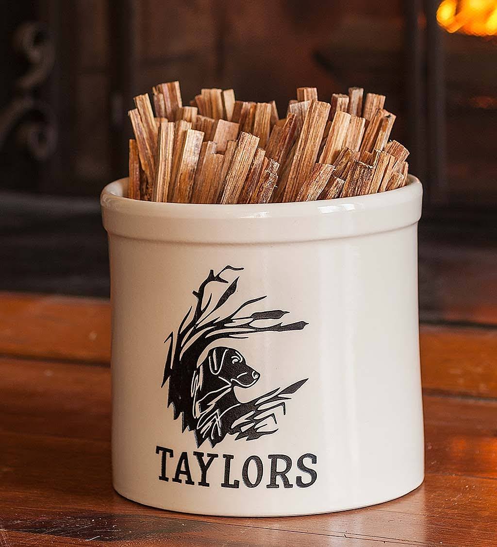 Plow u0026 Hearth Personalized Labrador Stoneware Crock, 2 Gallons