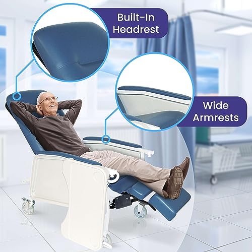 Medical Recliner Chairs for Elderly - Standard Geri Chair Recliner with Wheels, Tray, and Elevating Legrests for Seniors