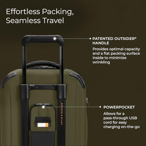 Briggs & Riley Domestic 22" Carry On Expandable Spinner - Luggage for Travel, Suitcases with Wheels, Softside Rolling Bag for Men & Women, Self-Repairing Zipper - ZDX Collection, Black