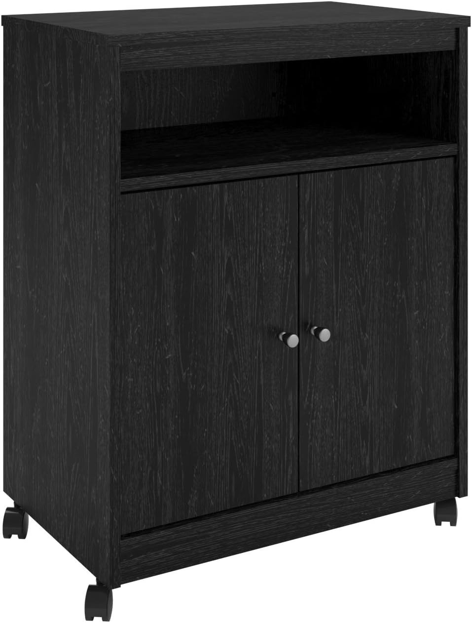 Ameriwood Home Landry Microwave Cart, Black Oak