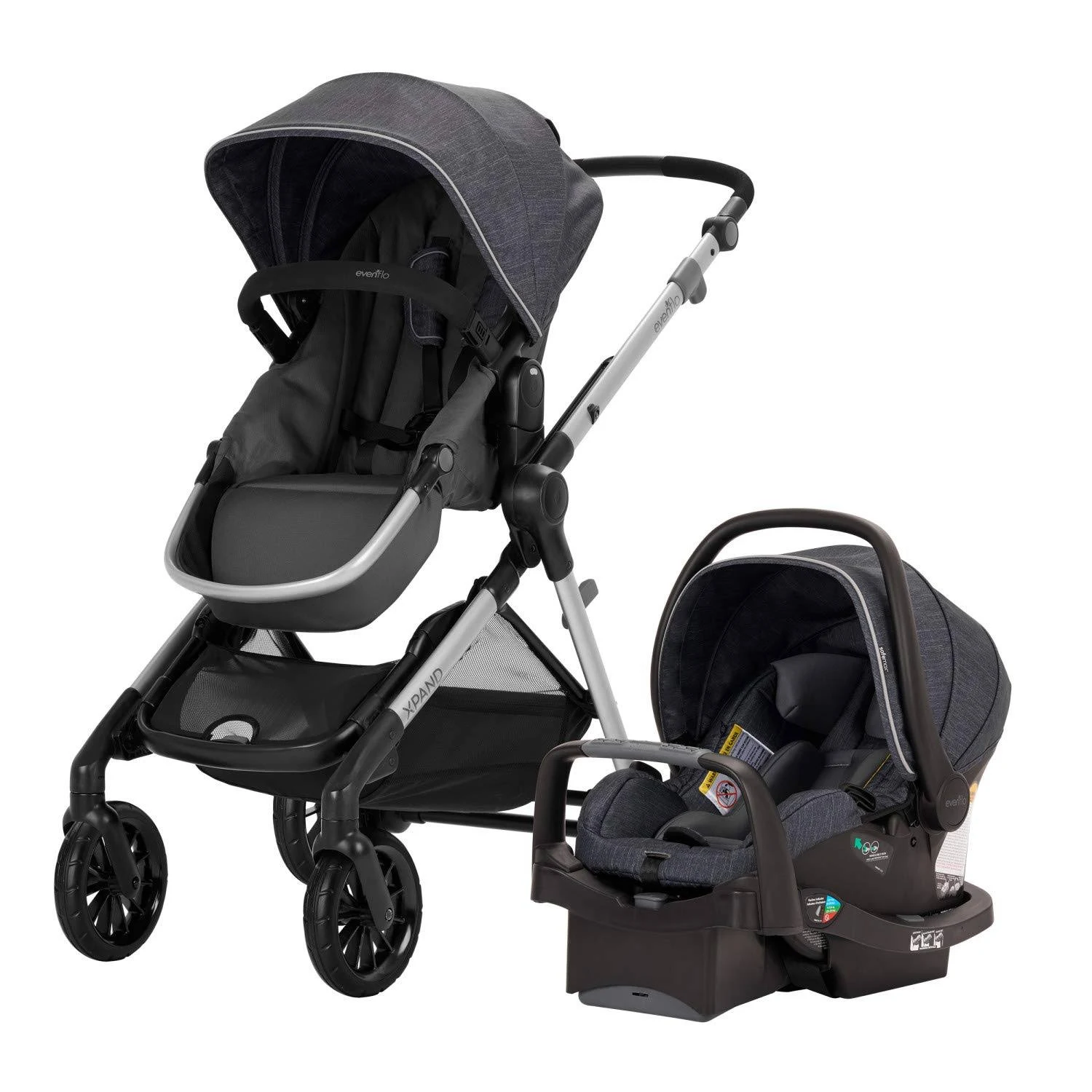 Evenflo Pivot Xpand Modular Travel System with Safemax Infant Car Seat - Roan