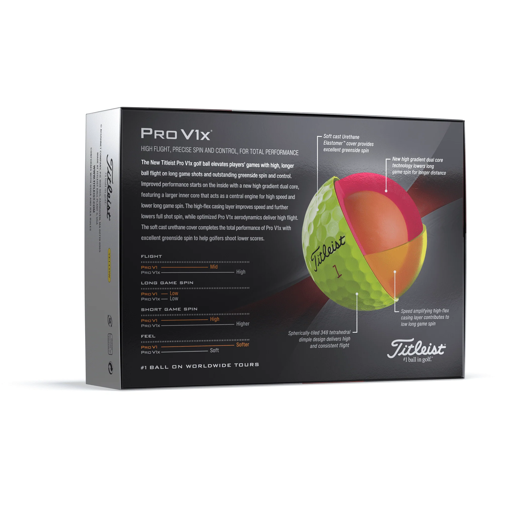 Titleist 2023 Pro V1x Golf Balls, 12 Pack, White