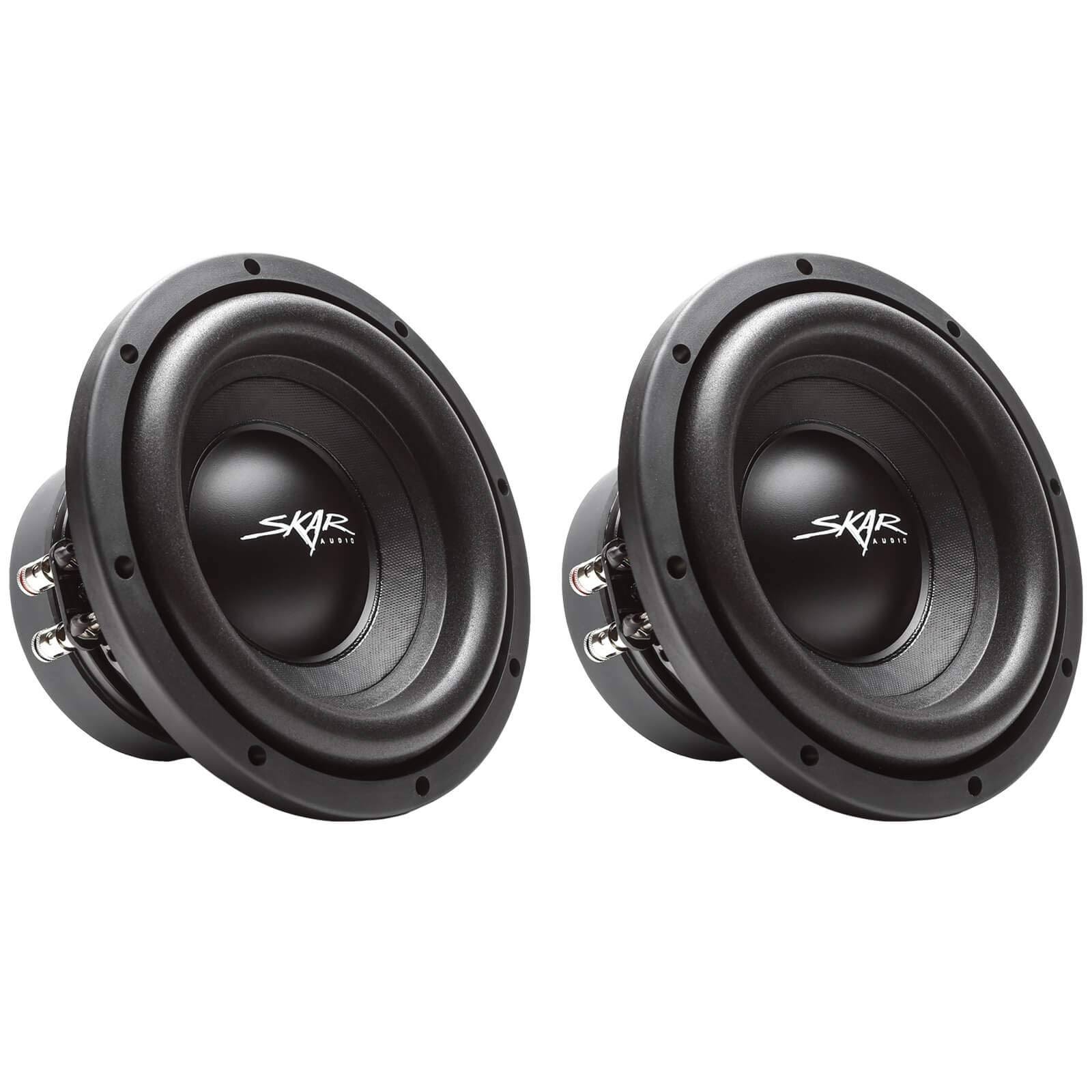 (2) Skar Audio SDR-8 D4 8x22 700W Max Power Dual 4 Ohm Car Subwoofers, Pair of 2
