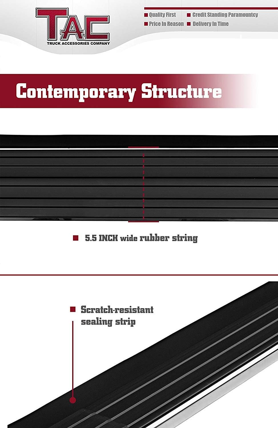 TAC Running Boards Fit 2011-2020 Toyota Sienna (Plastic Cover Under Floor Panel Must be Cut)(Exclude SE Model) Aluminum Black Side Steps Nerf Bars Step Rails Rock Panel Off Road Accessories 2 Pieces
