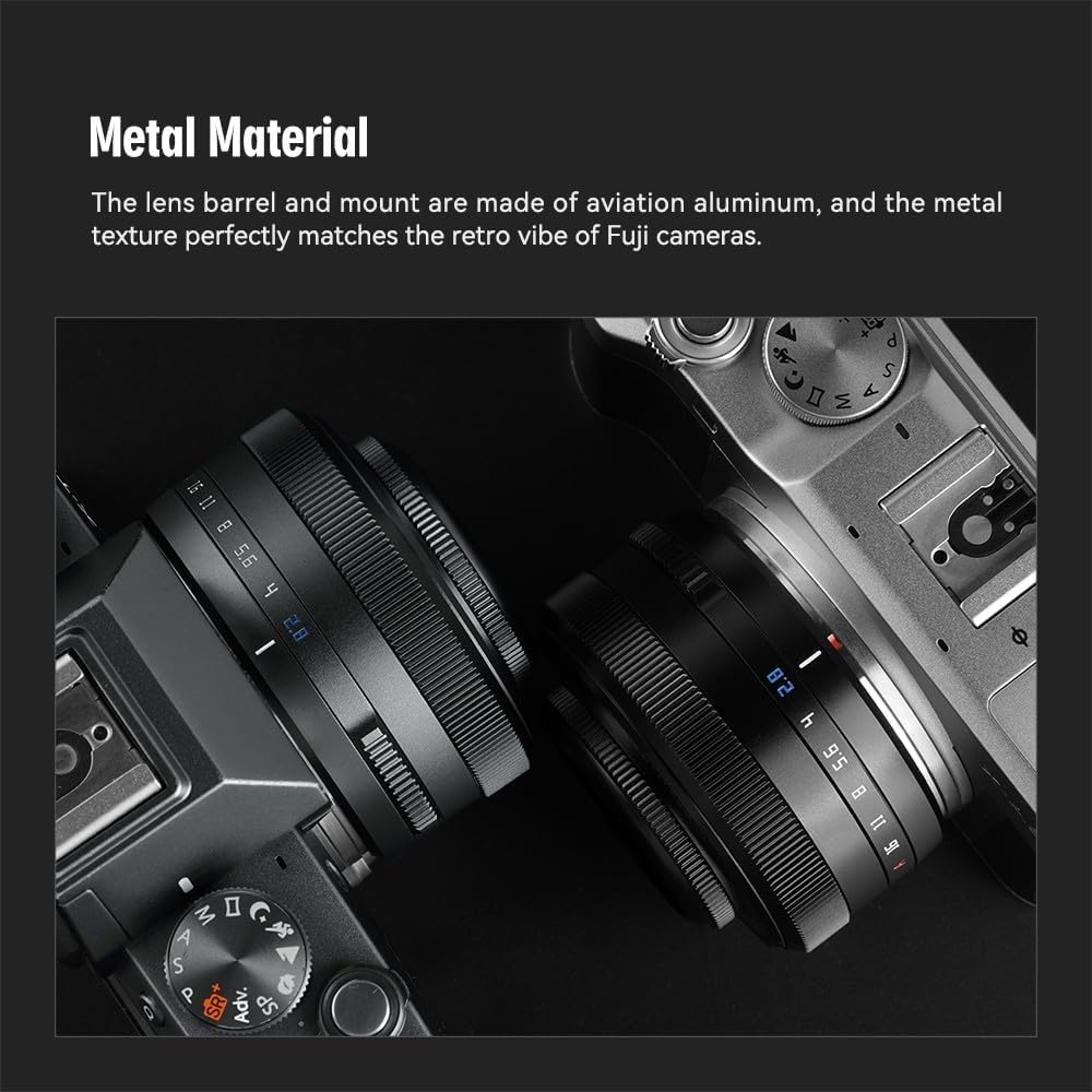 TTARTISAN AF 27mm f2.8 APS-C Frame Lens Ultra-Compact Pancake Lens for Fuji X Mount Cameras for Fujifilm XS10 X-E4 X-T10 X-T20 X-T3 X-T4 X-T100 X-T200 X-T30 X-Pro1 X-Pro2 X-Pro3 X-E1-Black