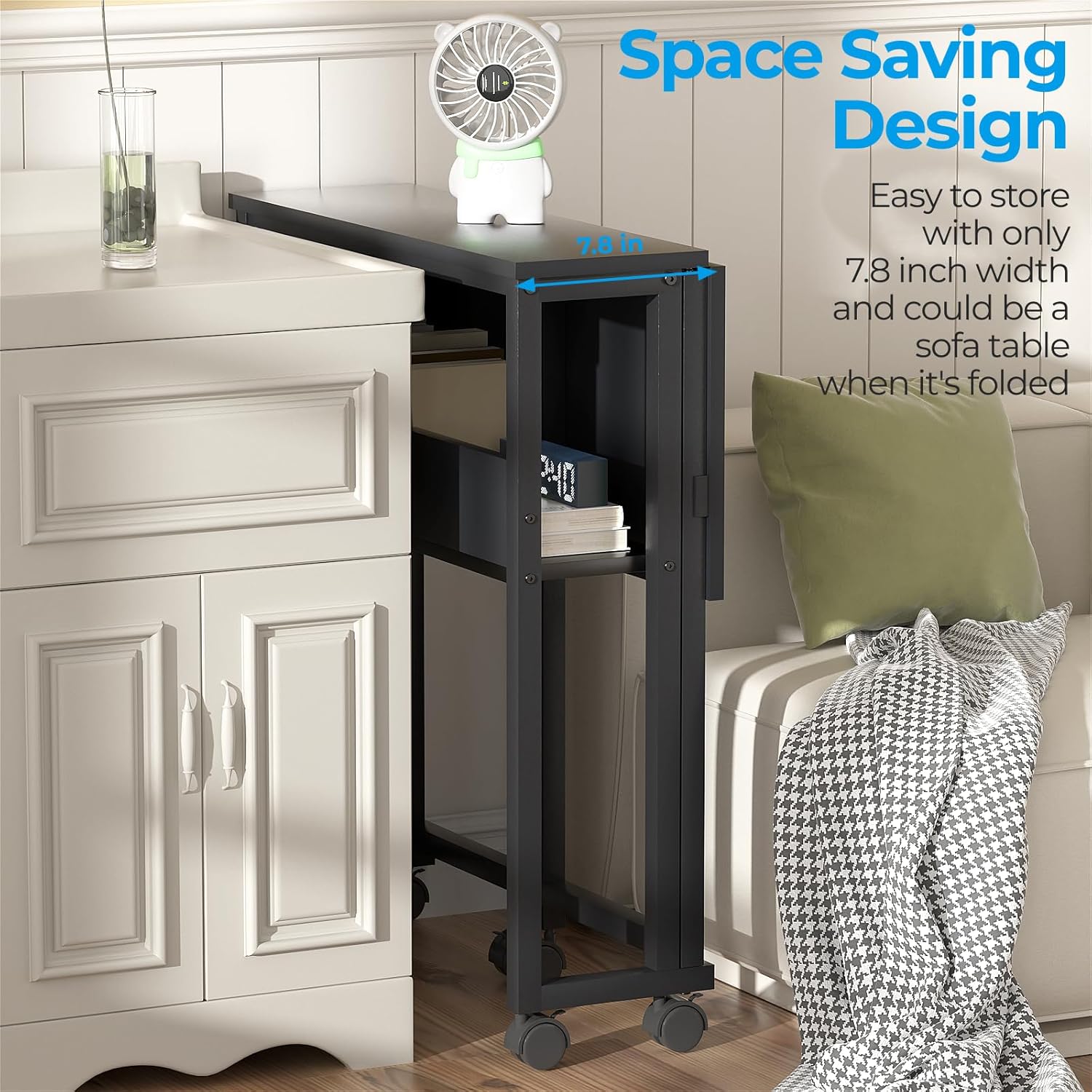 GreenForest Folding Desk and Computer Desk with Drawers