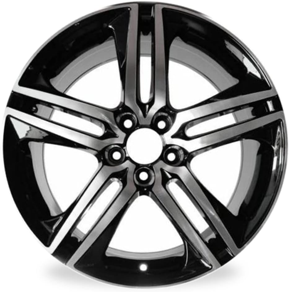 19" New Single 19x8 Alloy 5 spoke Wheel for Honda Accord 2016 2017 Machined Black OEM Design Replacement Rim