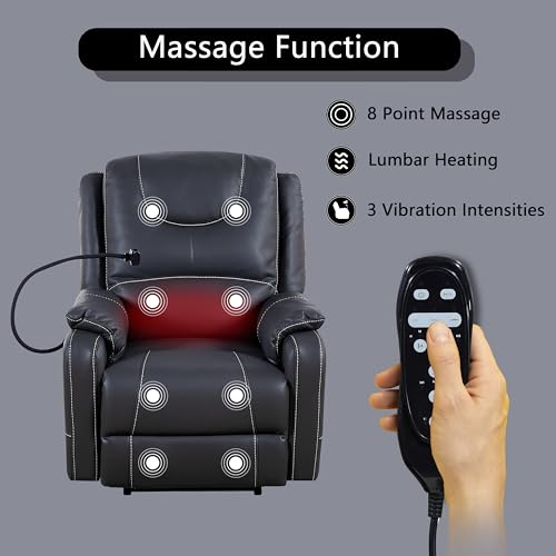 Power Zero Gravity Chair: Electric Recliner with Heat and Massage, Phone Holder for Living Room, Side Pockets, OKIN Motor, USB Port - Scratch Resistant Eco Leather Reddish Brown
