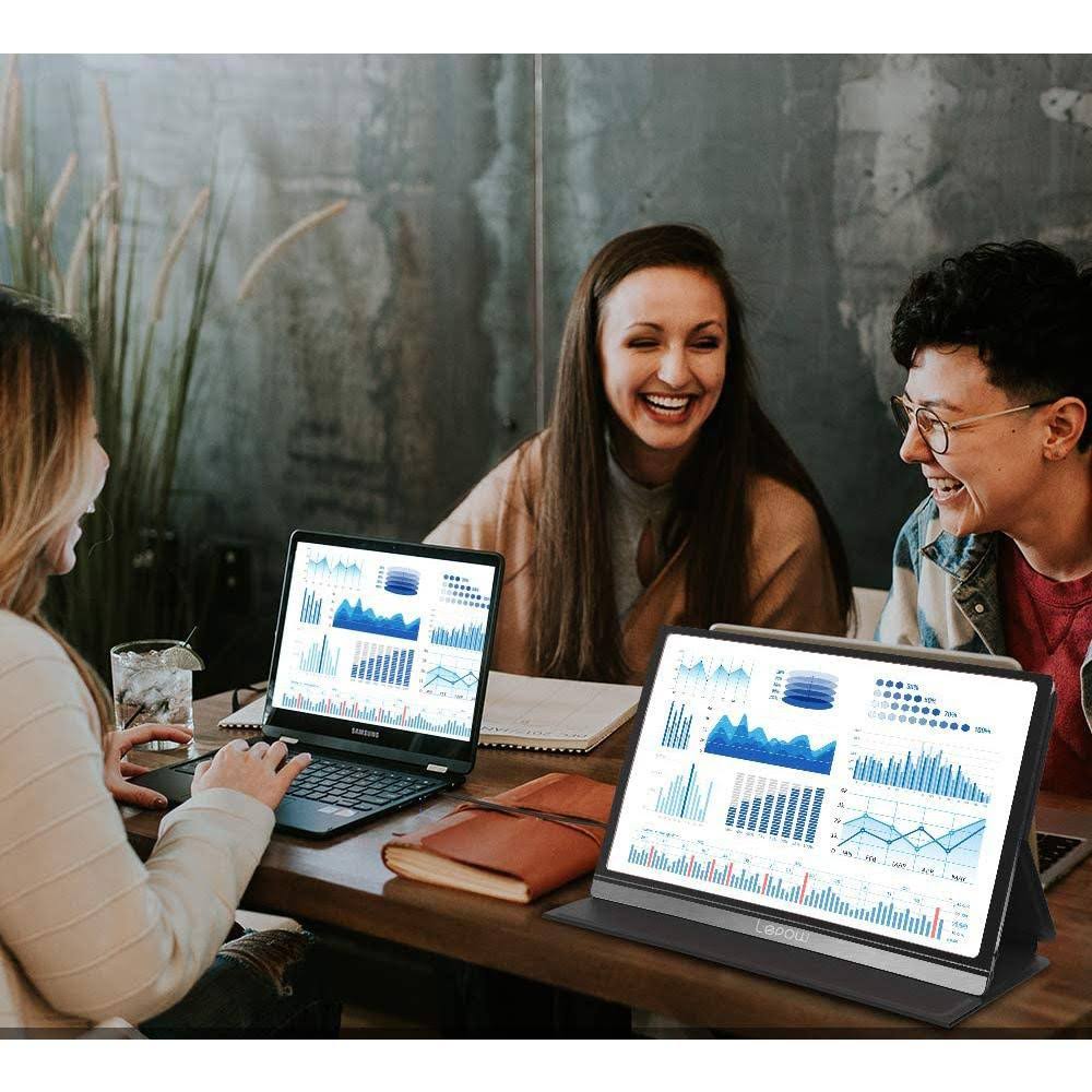 Portable Monitor Lepow 15.6x22 Computer Display 19201080 Full HD IPS Screen