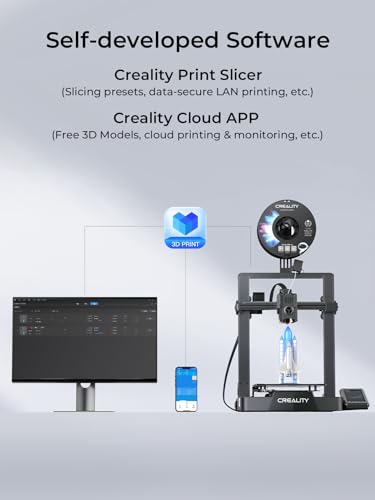 Creality Ender-3 V3 KE 3D Printer, 500 mm/s High-Speed Printing with Auto-Leveling, Sprite Direct Extruder Supports 300℃ Printing, Ultra-Smooth and Stable, 220×220×250 mm Print Volume