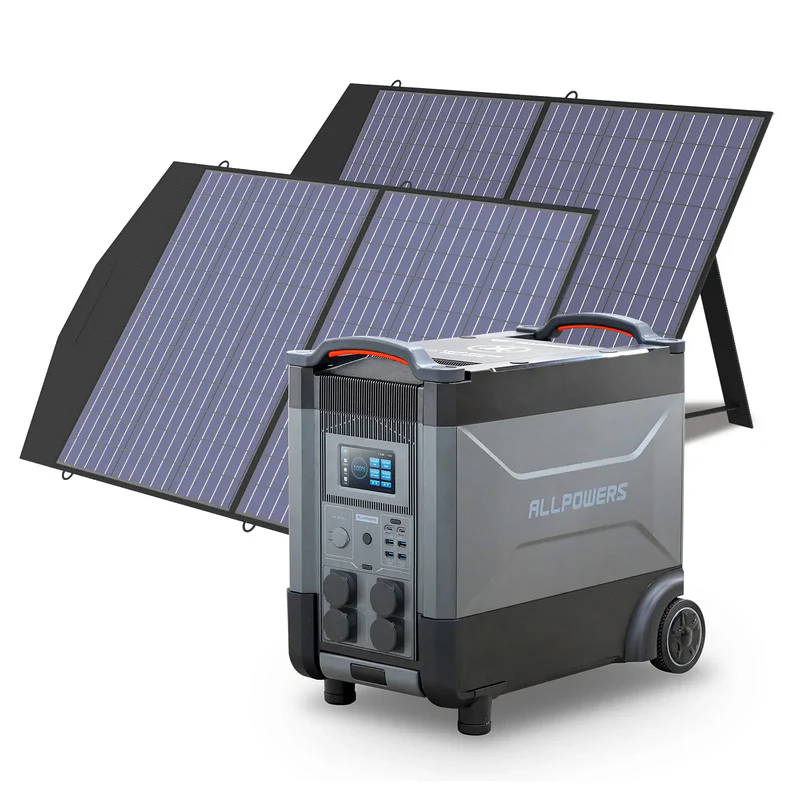🔥Limited time discount ALLPOWERS Solar Generator Kit 4000W (R4000 + SP027 100W Solar Panel)