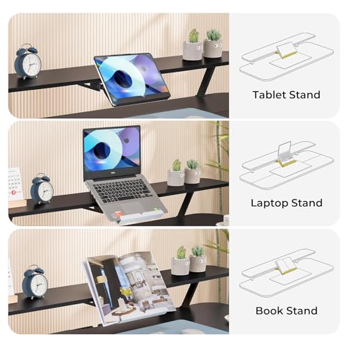 COMHOMA Electric Standing Desk with Drawers, 48 x 24'' Sit Stand up Desk with Monitor Stand, Laptop Stand, Height Adjustable Ergonomic Home Office Computer Desk with Memory Preset Controller (Black)