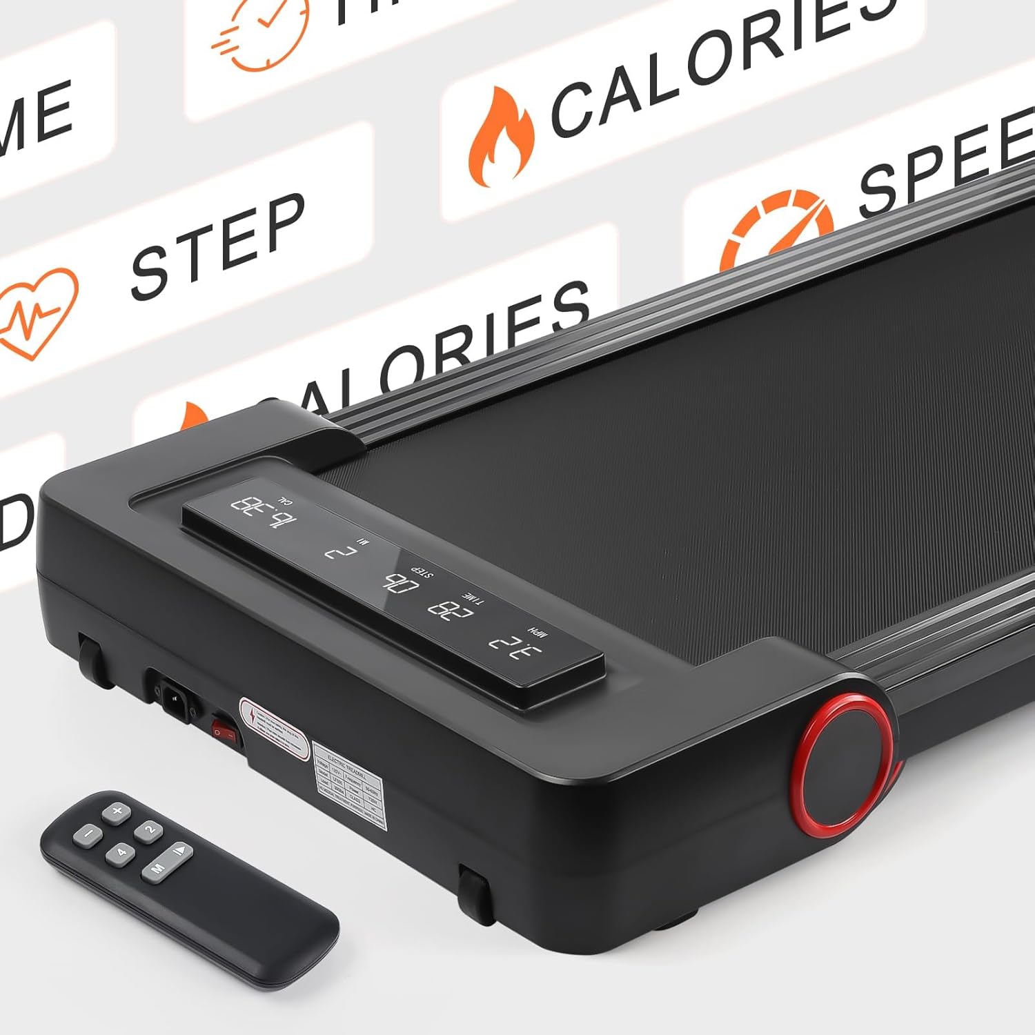 Gallelife Portable Under Desk Treadmill - 2.25HP Walking Pad for Home/Office - Compact Jogging Machine with 300+ lbs Weight Capacity, Remote Control, and LED Display - No Installation Needed