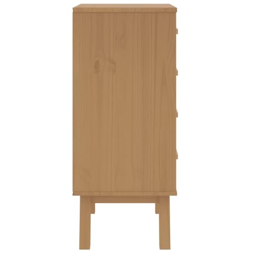 Bedside Cabinet White and Brown Solid Wood Pine,Modern, White and Brown Wooden Bedside Table with Drawers for Ample Storage Bedroom Furniture