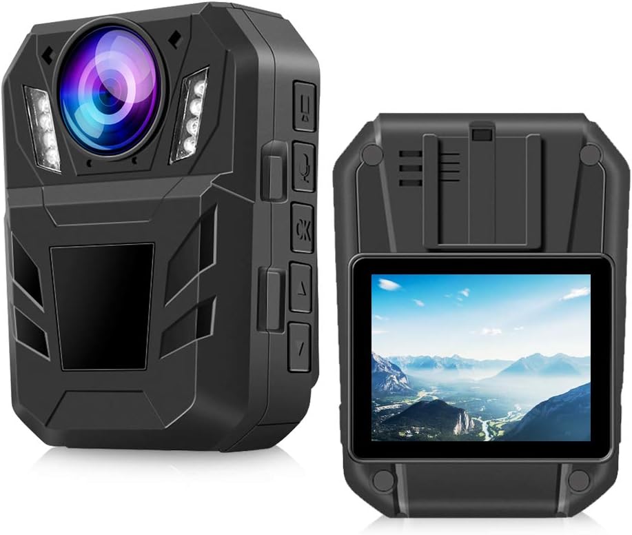 CAMMHD DSJ-C11 Body Worn Camera 1296P HD Night Vision Recorder, 32GB Memory Body Camera with Audio and Video,4000mAh Battery,170°Wide Angle,Detaction Motion Police Body Cam Civilain Body Camera