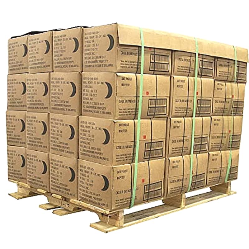 MRE Meals Ready to Eat A and B bundle cases 2025, 2026 inspection. Genuine Military US surplus emergency food bulk supply full box with heater