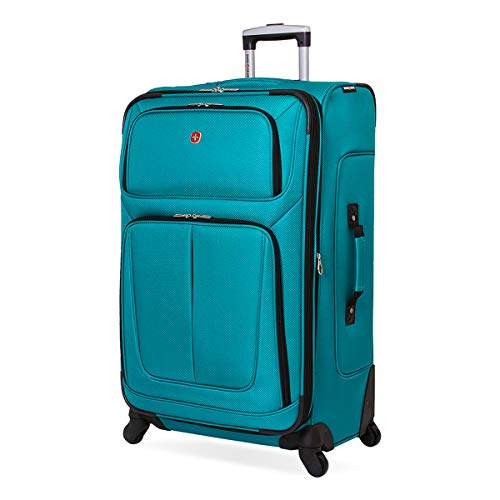 SwissGear Sion Softside Expandable Luggage, Black, Checked-Large 29-Inch