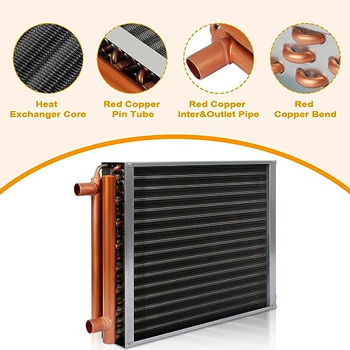 24x24 Heat Exchanger Water To Air With Copper Ports High Heat Energy for Hot Air Wood Furnace Plenum And Hydronic Heating