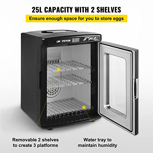 Happybuy Black Reptile Incubator 25L Scientific Lab Incubator Digital Incubator Cooling and Heating 5-60°C Reptile Egg Incubator 12V/110V Work for Small Reptiles
