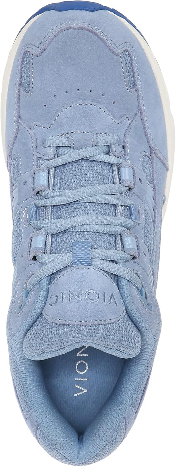 Vionic Women?s Classic Walker Comfort Sneaker- Walking Shoes That Include an Orthotic Insole Providing Cushioning and Arch Support Blue Shadow Suede 6 Medium