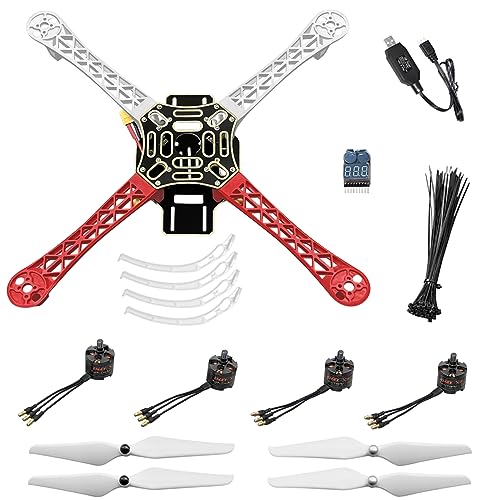 HAWK'S WORK F450 Drone Kit to build, DIY Quadcopter Set, Frame + Pixhawk + GPS + Power Module + ESC + Brushless Motor + Prop + Battery + RC Transmitter & Receiver + Accessory + Guild Book & Video (A)