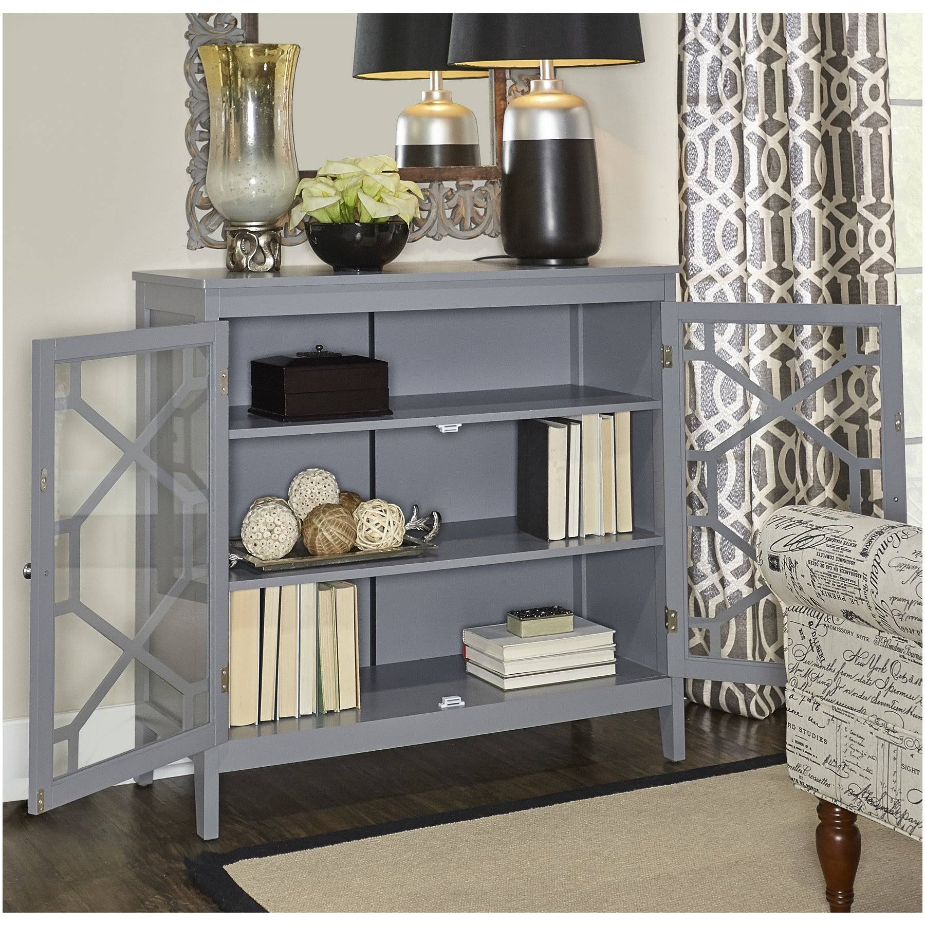 Fetti Gray Large Cabinet Linon